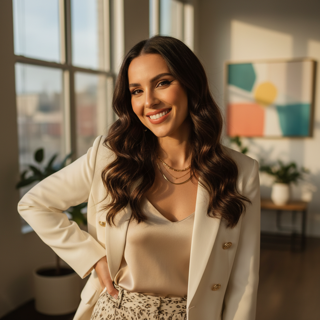 Margaux Thibodeau, woman with dark hair smiling, New York fashion influencer