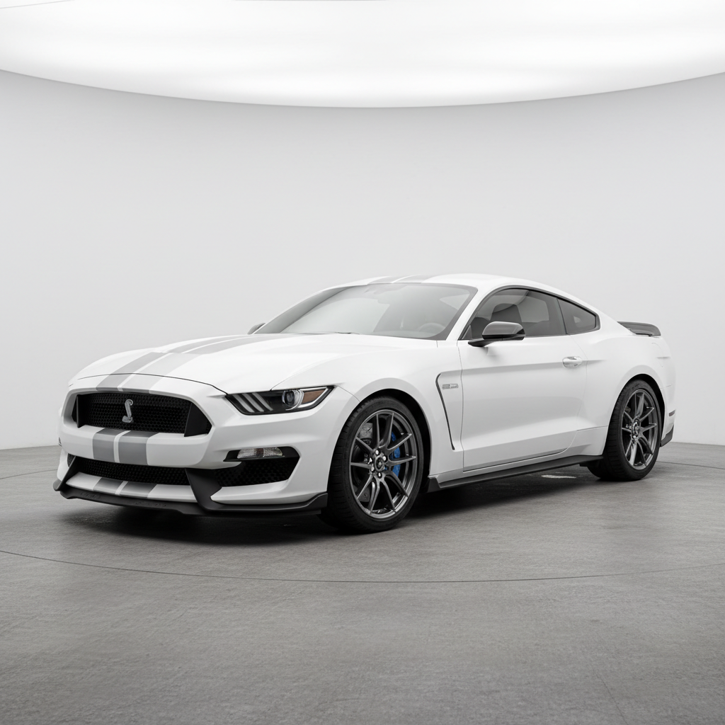 Ford Mustang GT350 in base white before full racing livery application