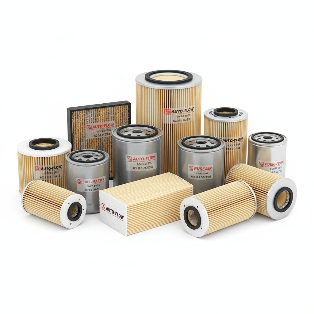 Engine filters oil air and fuel filters for trucks and European cars