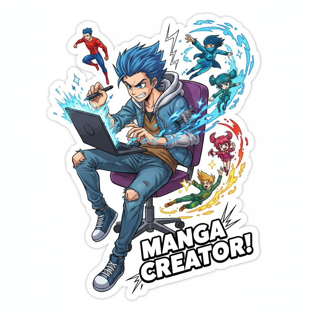 Detailed character illustration artwork showing vibrant colors and dynamic composition in a contemporary illustration style