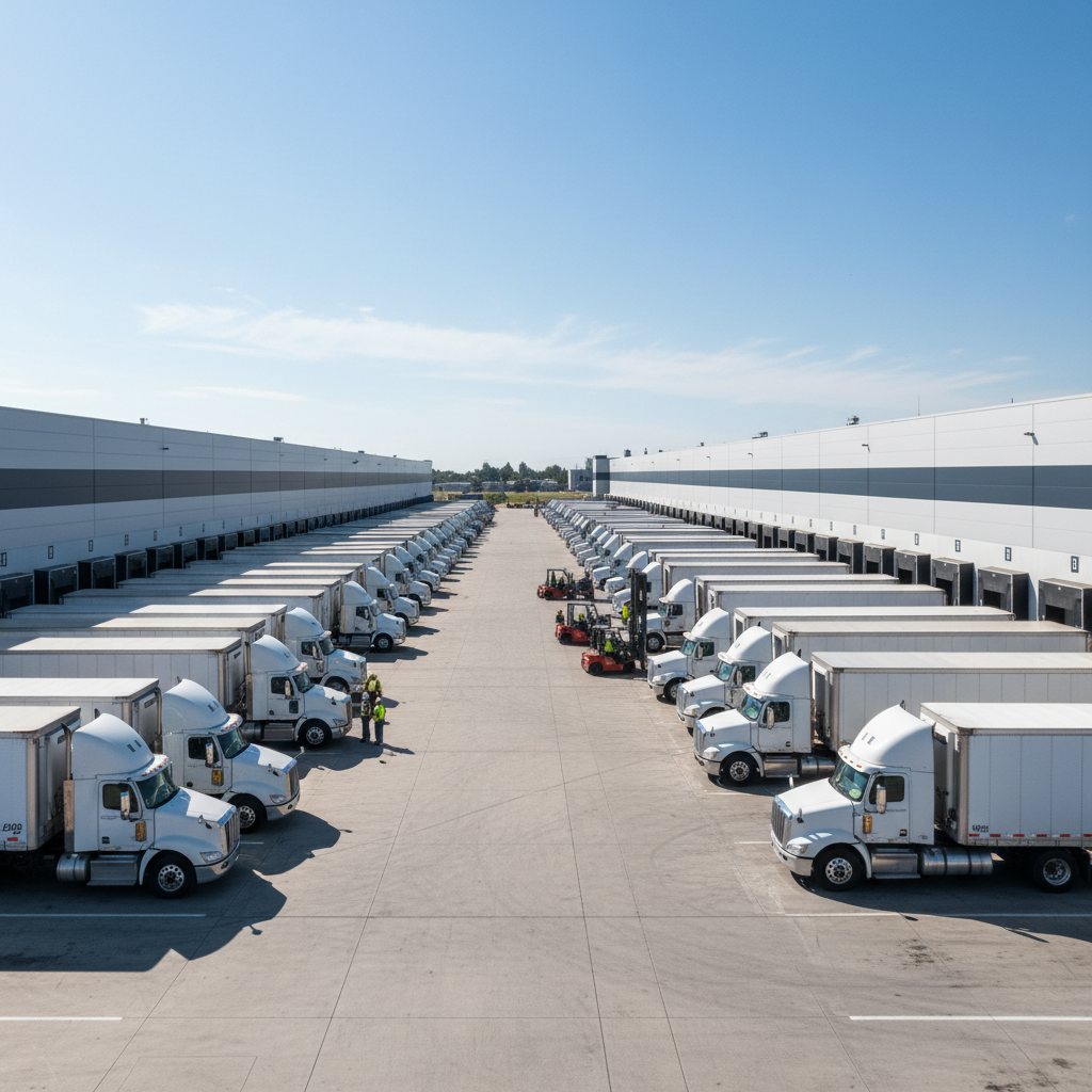 Professional logistics operations environment showing organized transportation coordination activities in a well-lit industrial setting