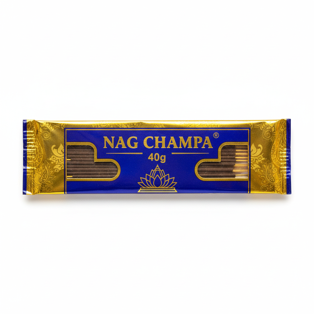 Agarbatti (Incense) 100 sticks โ Indian grocery product on bright airy white background with natural daylight