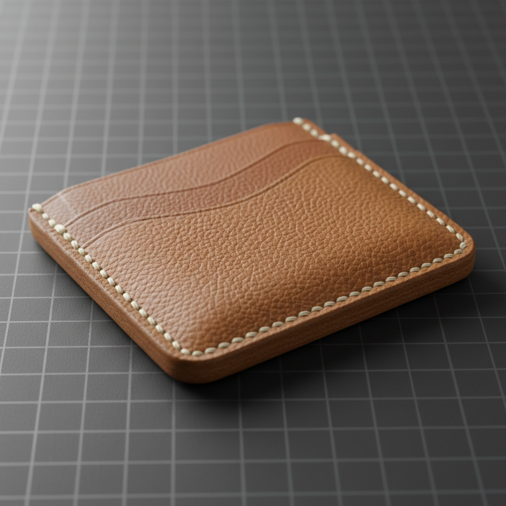 Hand-stitched leather wallet