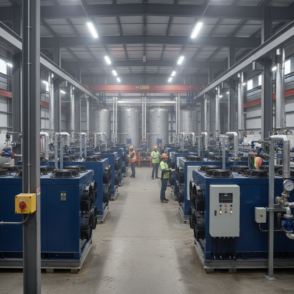 Industrial workers inspecting heavy machinery components in factory, well-lit inspection area, professional environment