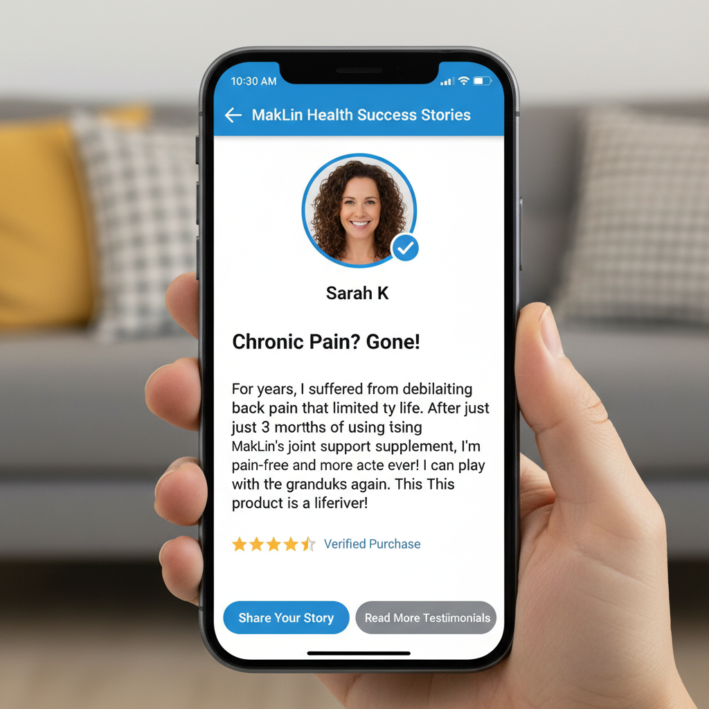 Screenshot testimoni kesehatan member setelah pakai produk MakLin