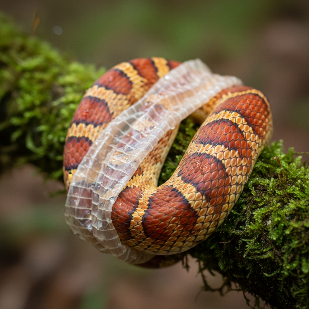 Corn snake with healthy shed removed showing bright clean scales underneath