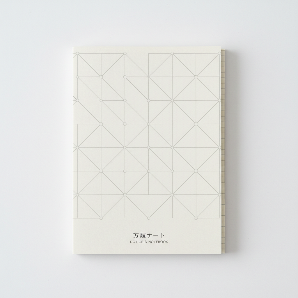 Small Japanese dot-grid notebook with minimalist cover design