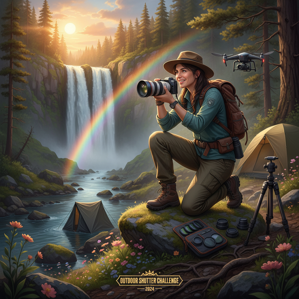 Professional photographer capturing LGBTQ+ pride event with colorful rainbow backdrop