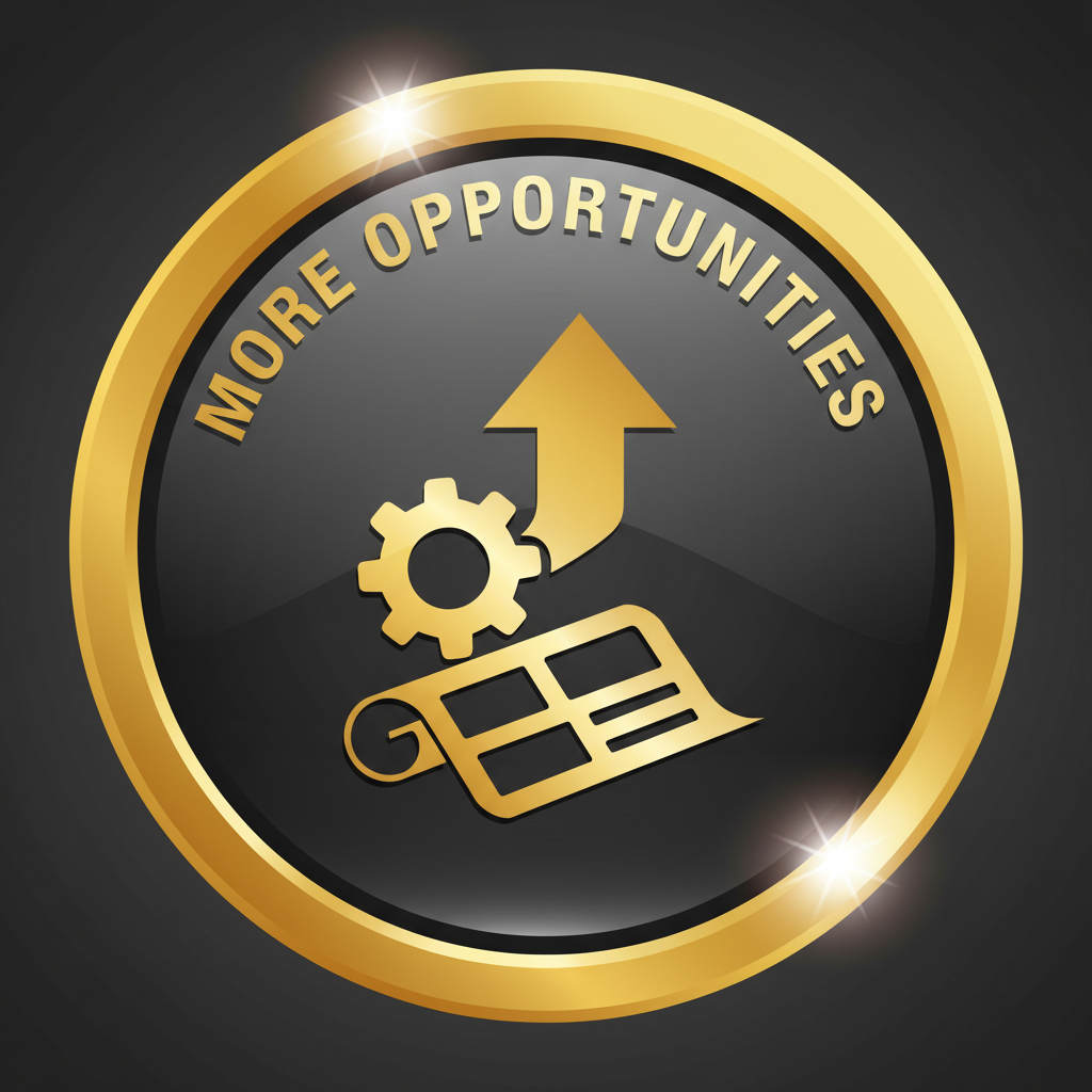 Gold bid document icon representing more project opportunities for subcontractors