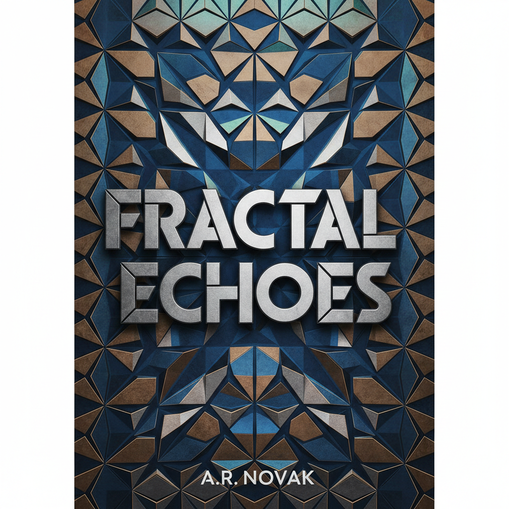Book cover design with embossed texture and geometric letterform