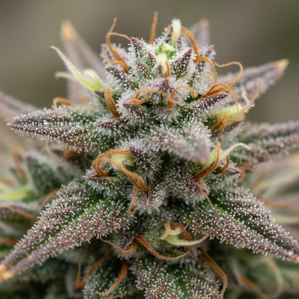 Hemp flower bud close-up