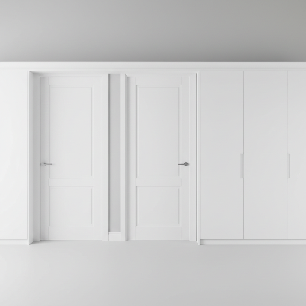 Lacado profesional de puertas y carpintería en color blanco satinado con acabado impecable