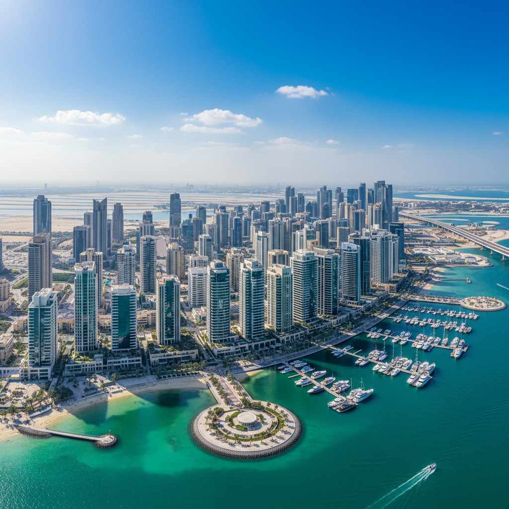 Sky villa on Al Reem Island with panoramic Abu Dhabi skyline views, luxury interiors, private terrace