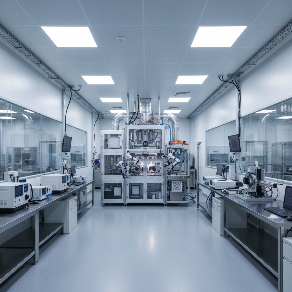 Modern industrial emission testing laboratory with advanced gas analyzers and computer monitoring systems