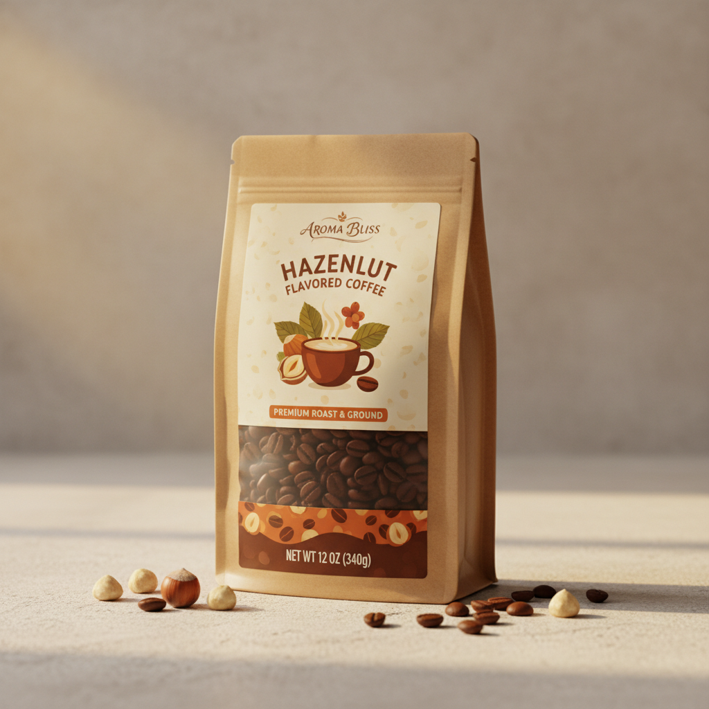 Hazelnut Cold Coffee — Premium hazelnut infused cold brew, Indian café food photography with warm colours and appetising presentation