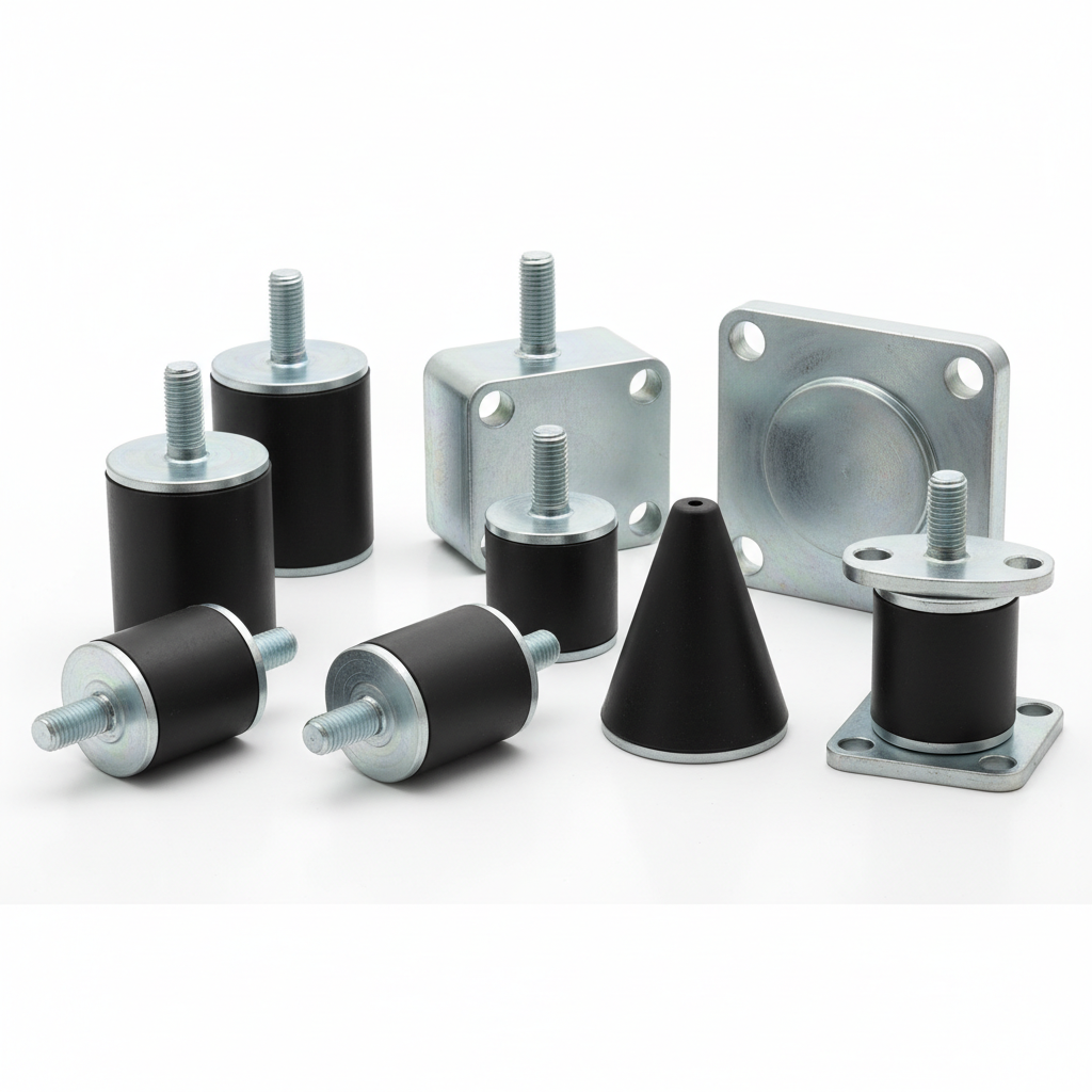 Industrial gasket and sealing materials on dark metallic workshop surface, various rubber and fiber gasket components