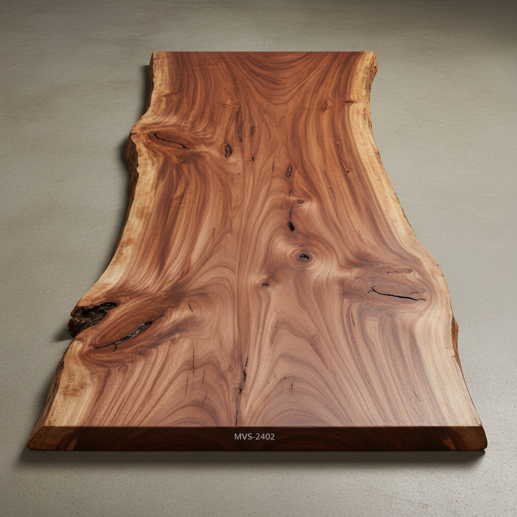Slab de suar natural MVZ-01-002 - madera tropical live edge para muebles de diseño