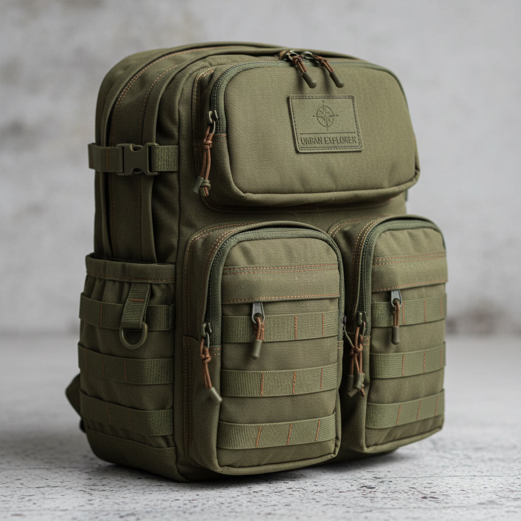 Olive green safari daypack backpack, outdoor gear, Kenya hiking