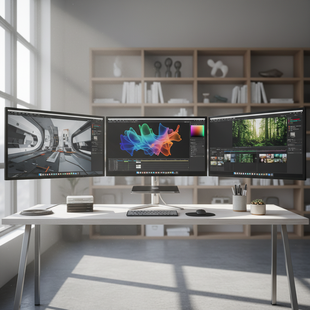 Creative workspace with course planning materials, laptop showing Kajabi platform interface