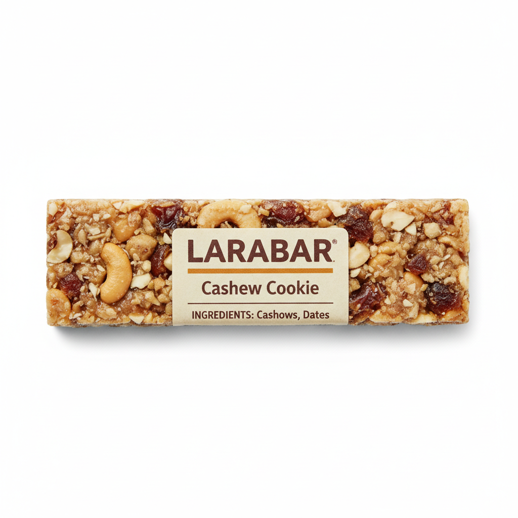 Larabar cashew cookie fruit and nut bar with minimal ingredient list