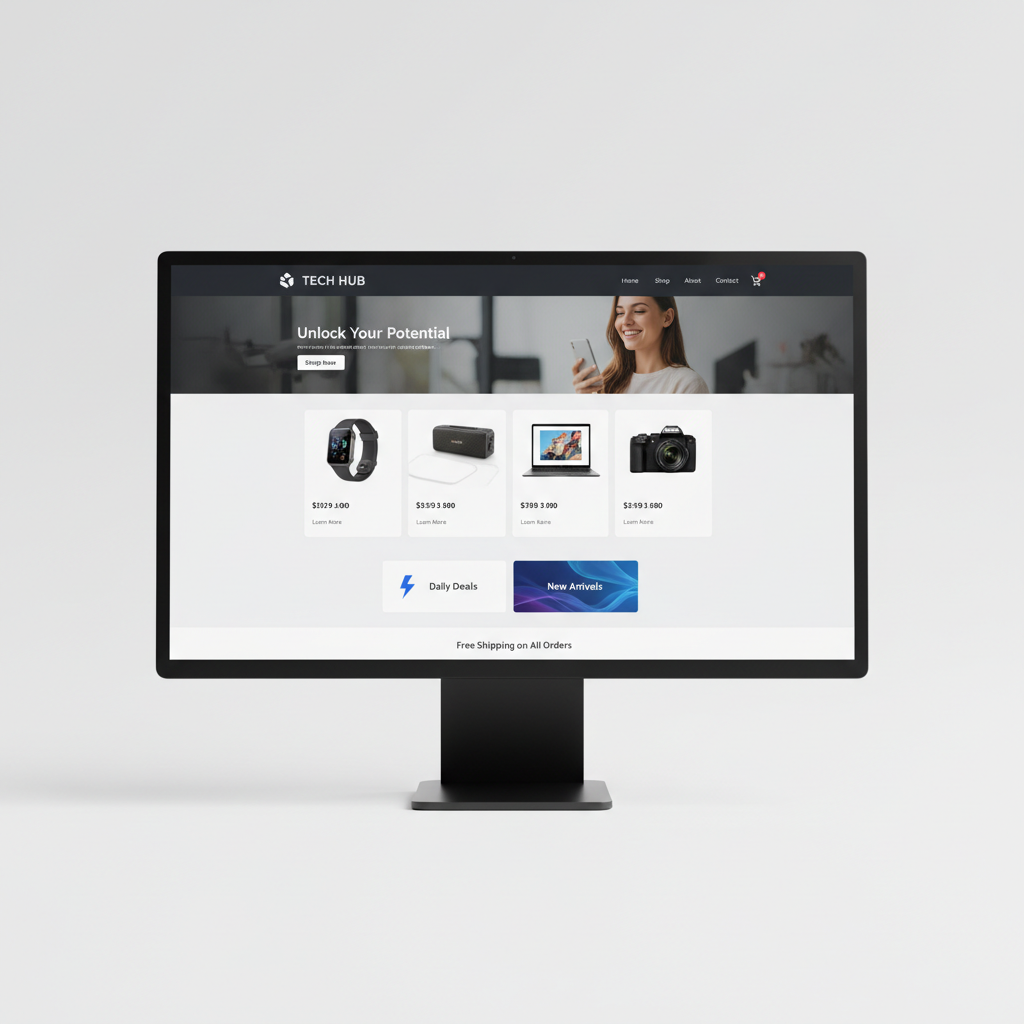 ShopEase e-commerce platform homepage designed by NgayoBusiness
