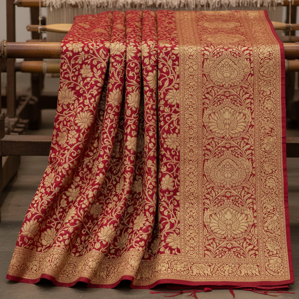 Embroidered banarasi dupatta