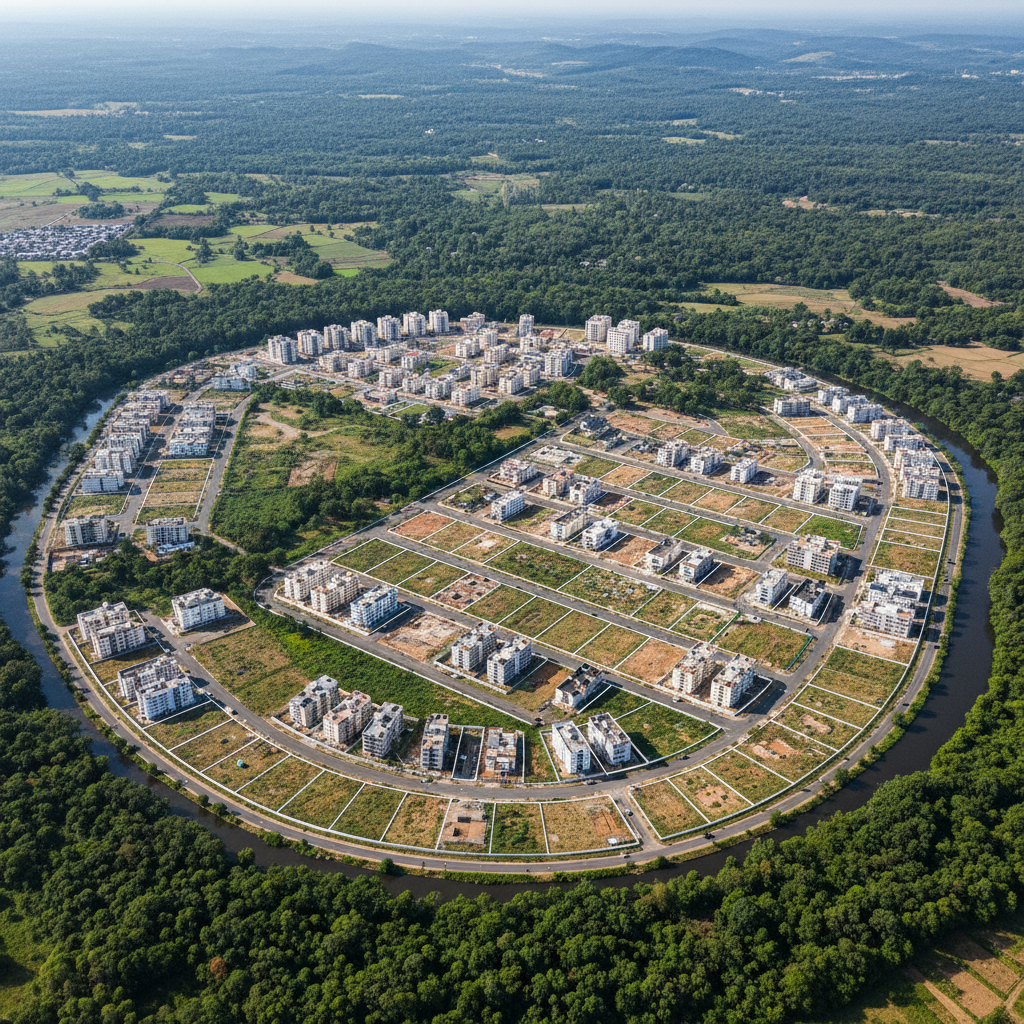 Open residential land plot with green surroundings in Joka area