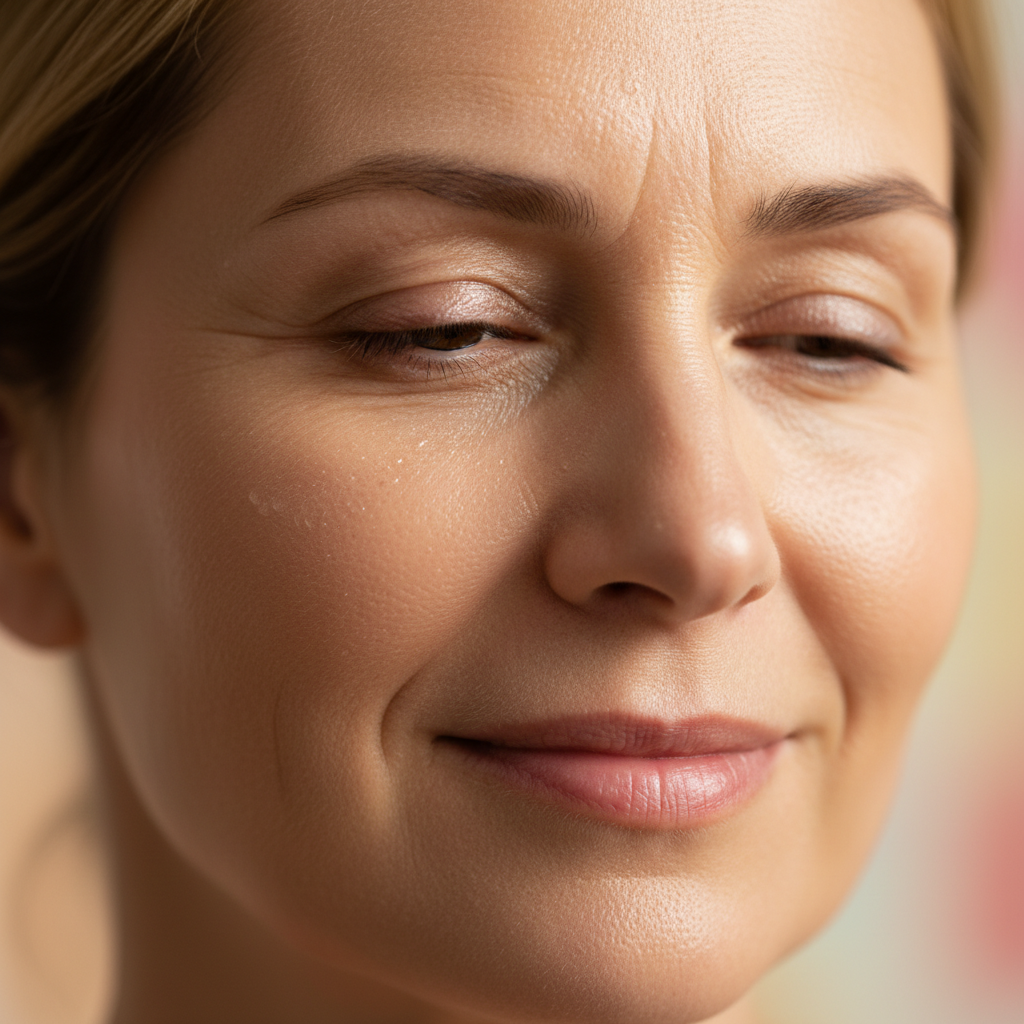 Beauty editorial with skin texture close-up