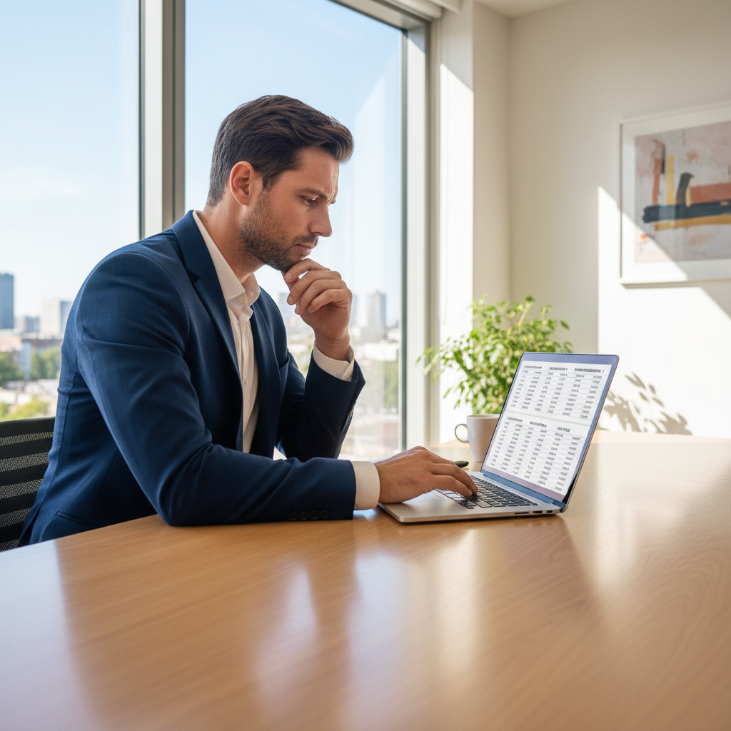 Versicherungsberater erklärt Vertrag mit Diagrammen auf Tisch