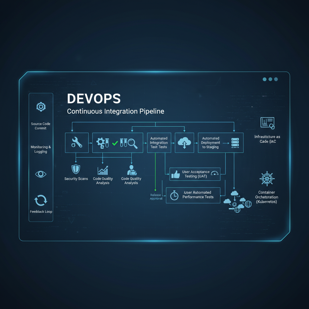 MLOps pipeline diagram showing model training deployment and monitoring stages