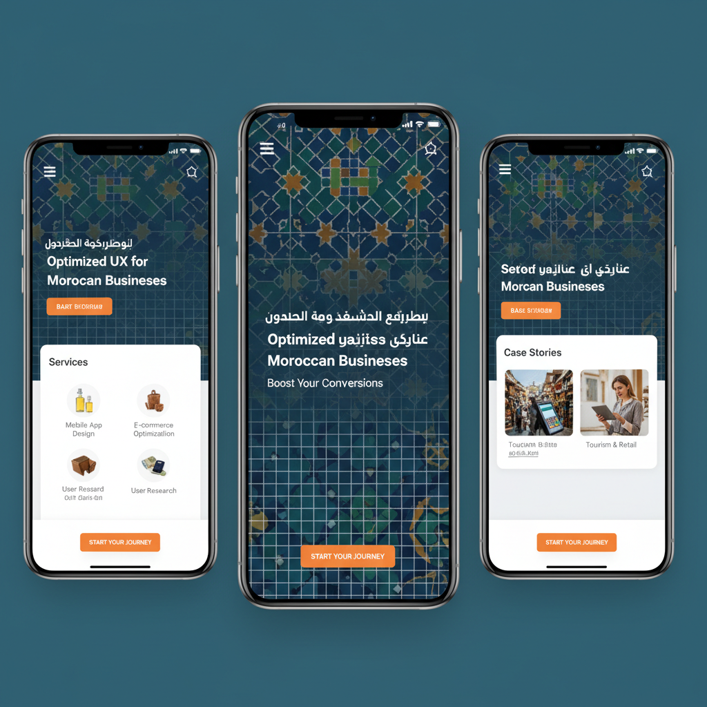 UX Design site web Maroc - expérience utilisateur conversion mobile-first entreprises marocaines
