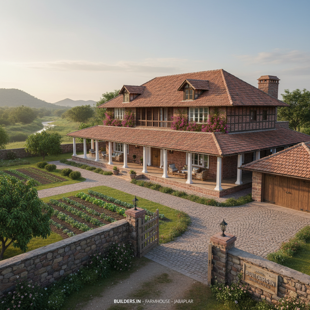 The Semi-Rural Farmhouse — 4BHK traditional farmhouse on 600 sq yard plot in Jabalpur, Madhya Pradesh by Buildrs.in