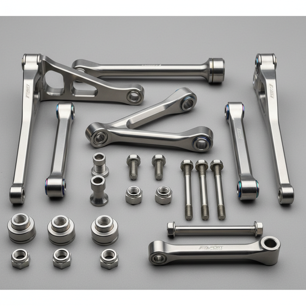 Titanium aerospace components showing lightweight strong metal parts for aircraft manufacturing