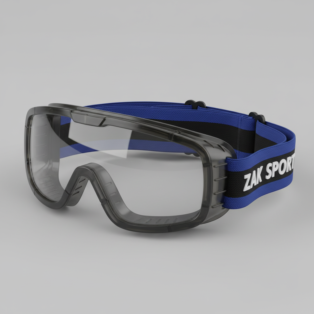 Safety goggles on bright clean white background, daylight