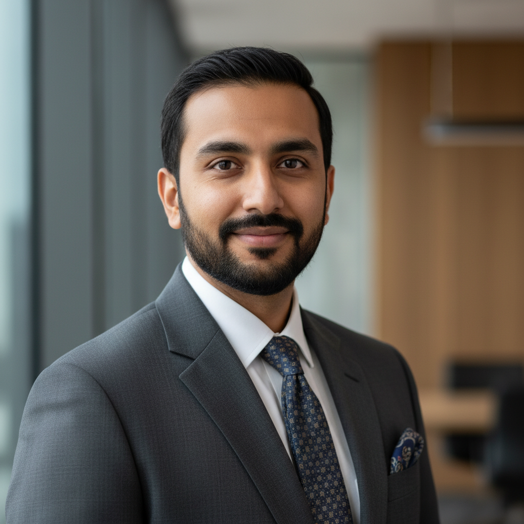 Indian man in formal attire with confident expression