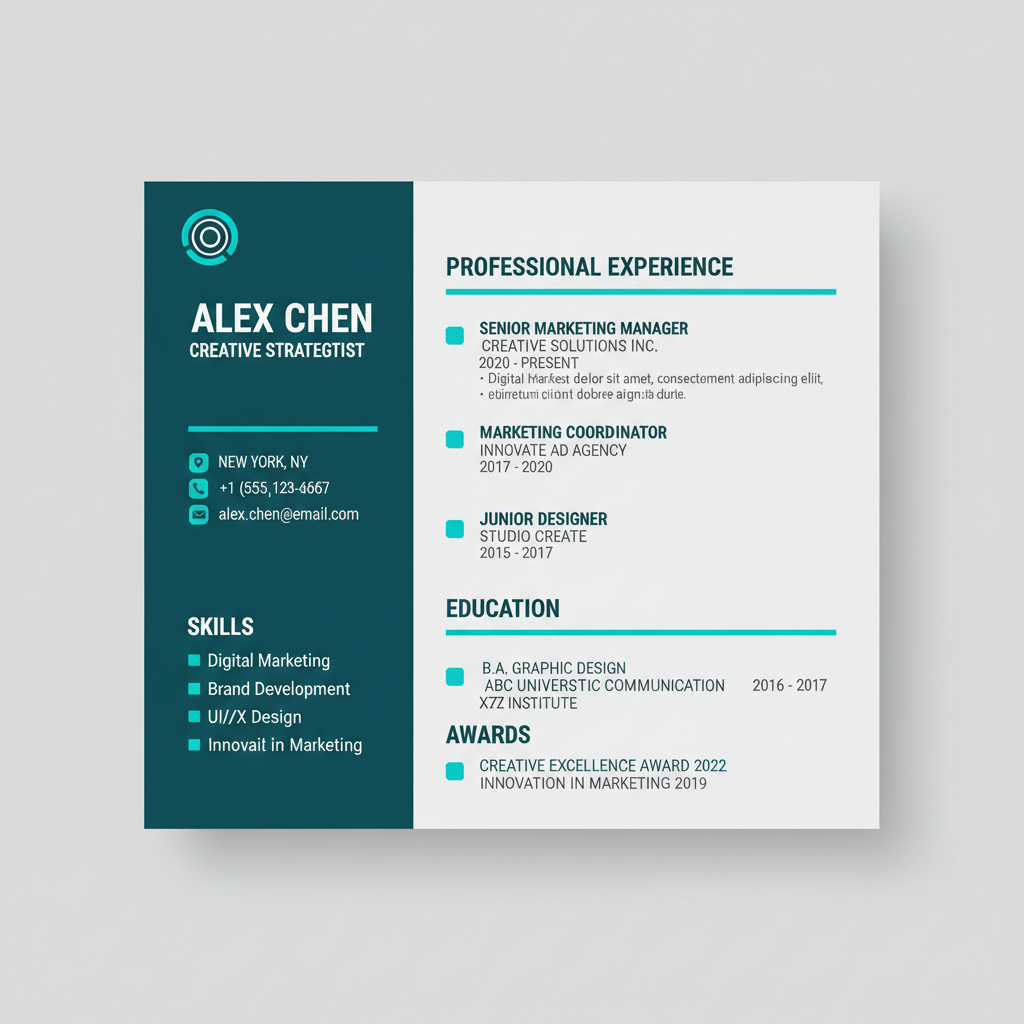 Clean dark resume template with violet accent lines on deep charcoal background