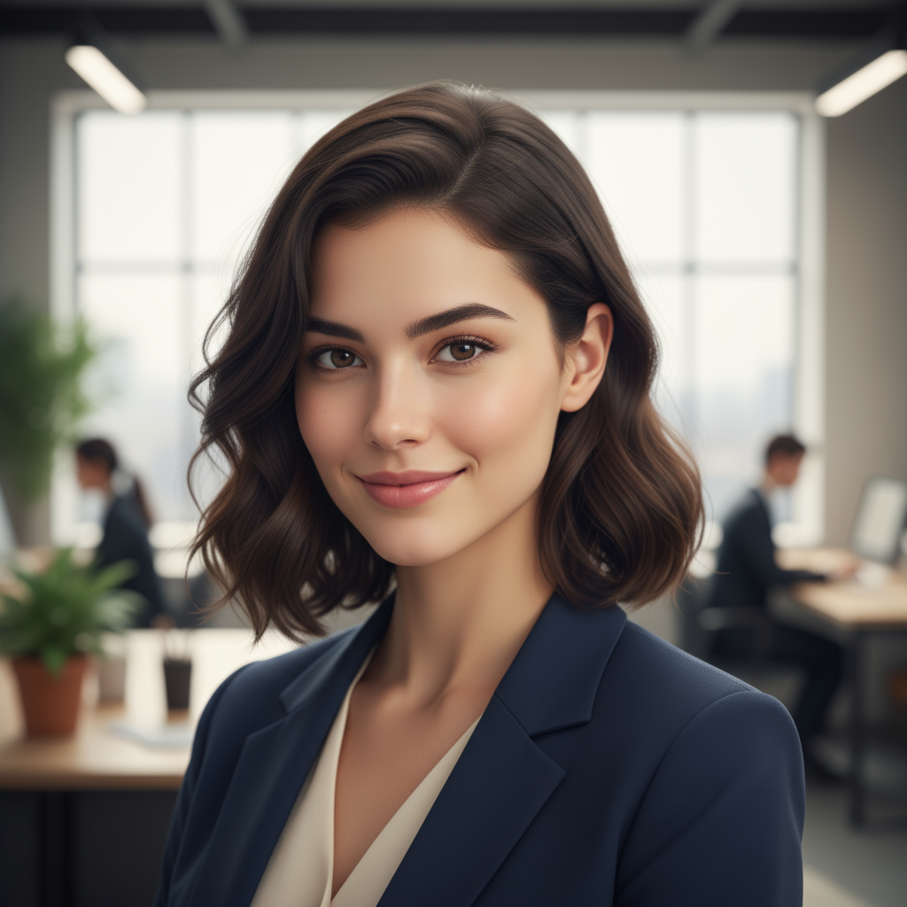 Professional headshot of wellness consultant with confident smile in a modern, well-lit workspace