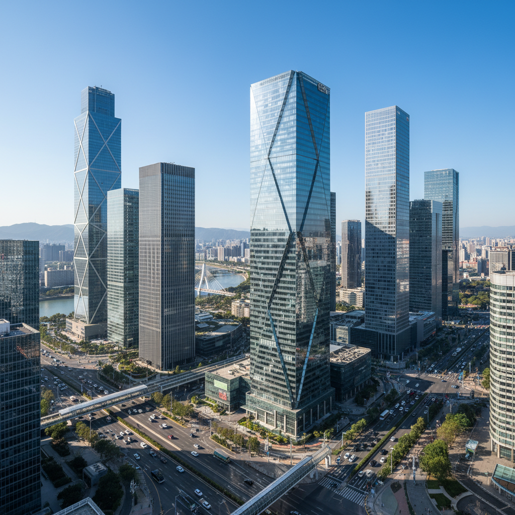 Modern corporate financial district skyline representing institutional-grade delivery