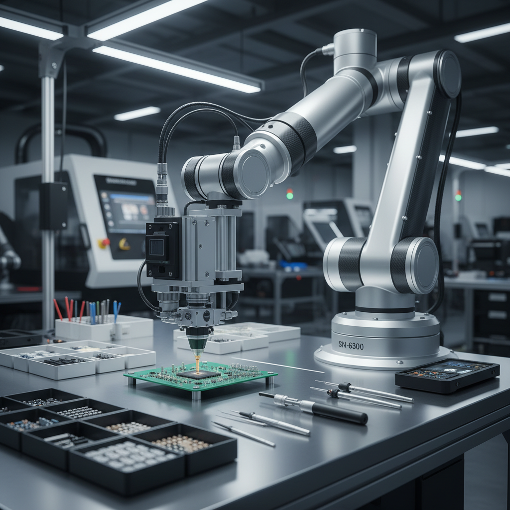 Modern manufacturing facility with robotic assembly equipment in well-lit industrial environment
