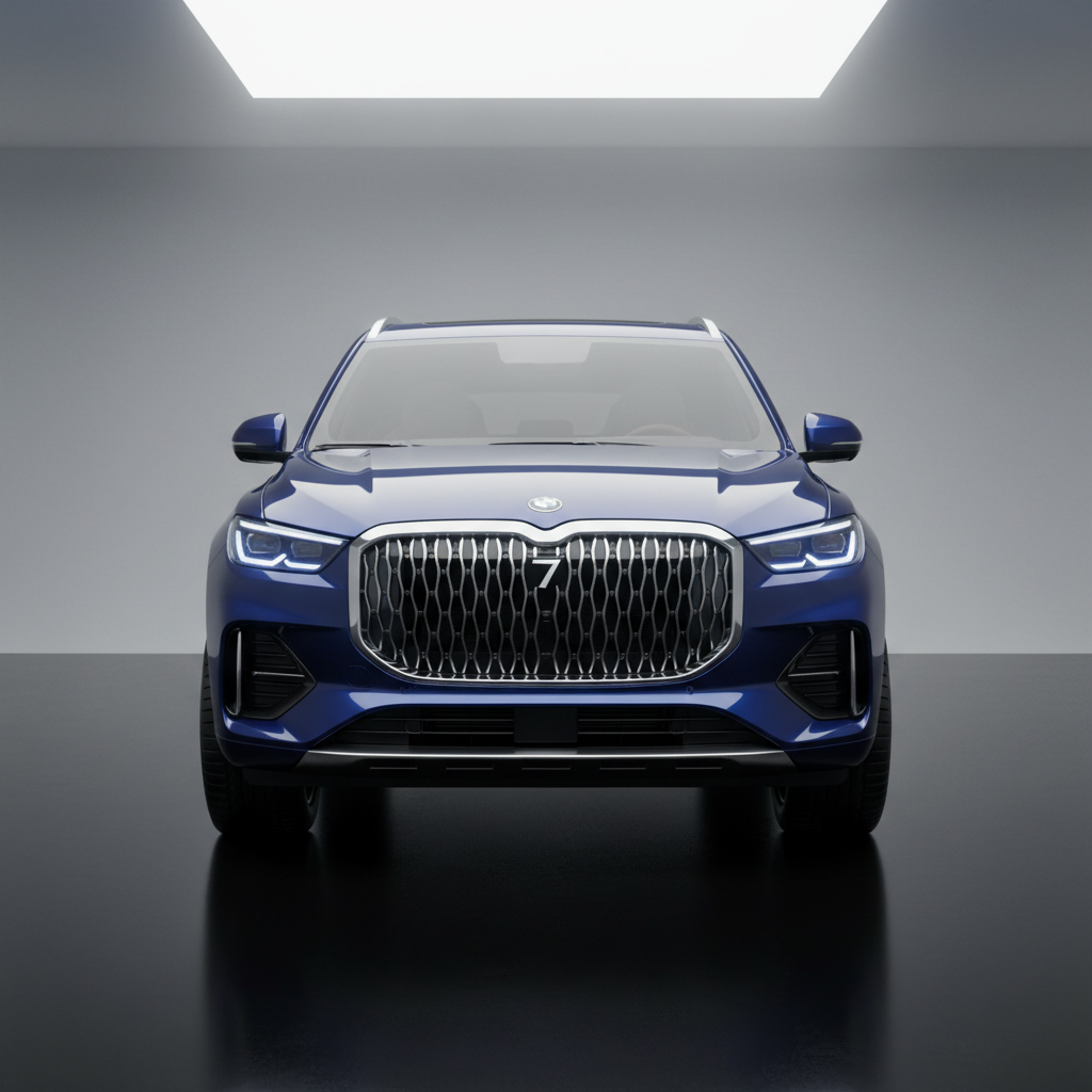 Rolls-Royce Spectre 2026 in Blue, all-electric ultra-luxury coupe front three-quarter view, dramatic lighting