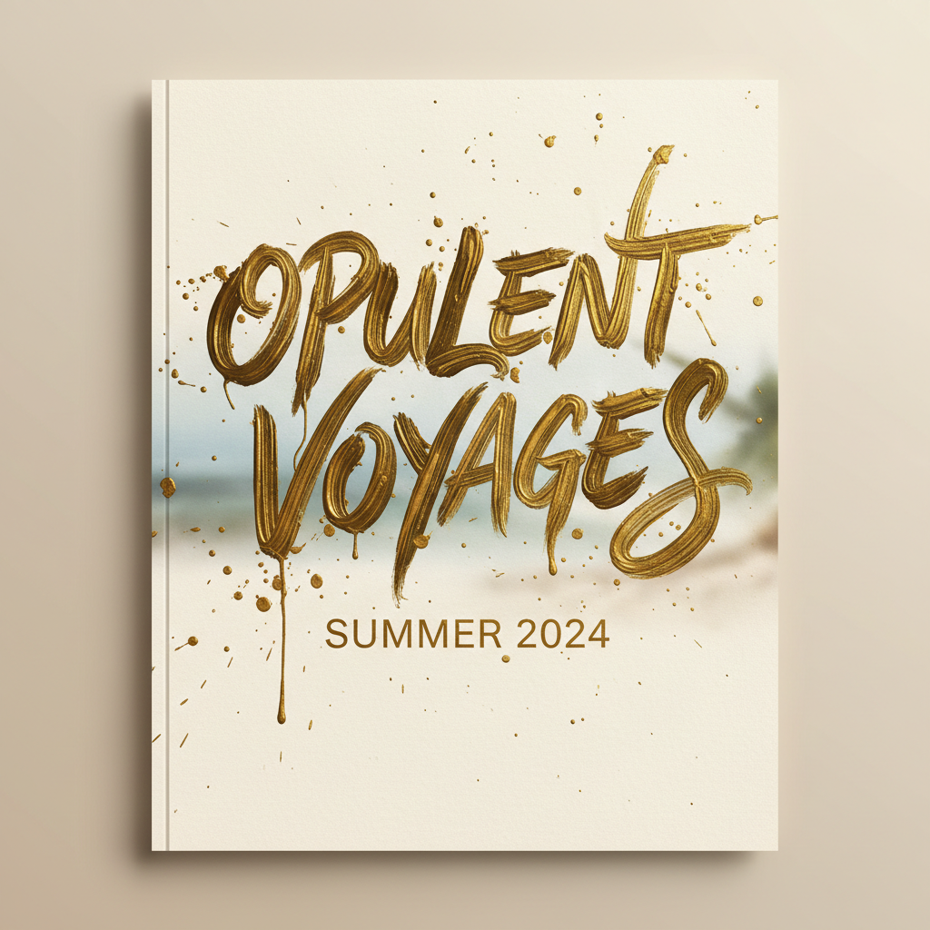 Editorial headline lettering for luxury magazine in bold gestural strokes