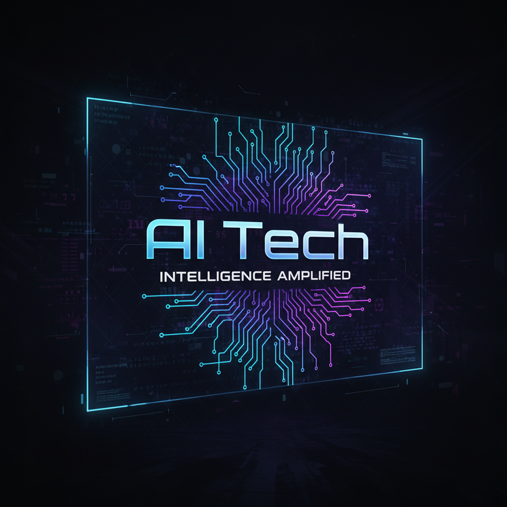 Futuristic technology interface with dark background, dim holographic light, deep shadows, low-key atmospheric