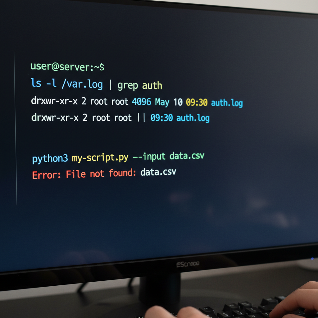 Terminal window showing CLI commands with clear syntax highlighting