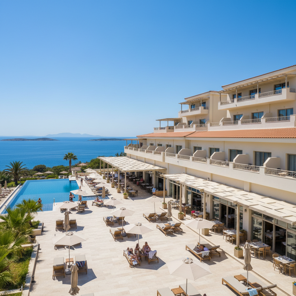 Kipriotis Panorama Hotel Kos met terras en zeezicht