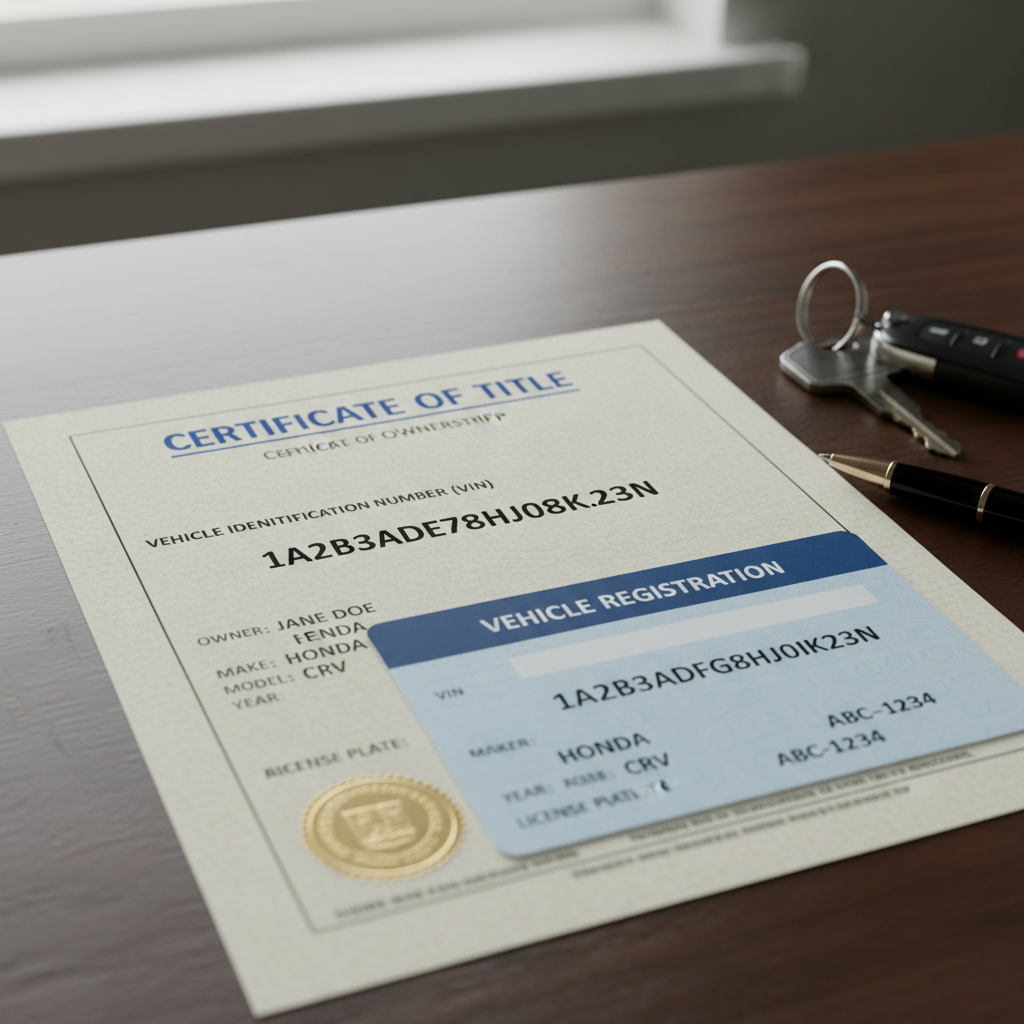 Stack of cash next to car keys and loan documents on wooden desk, financial decision concept
