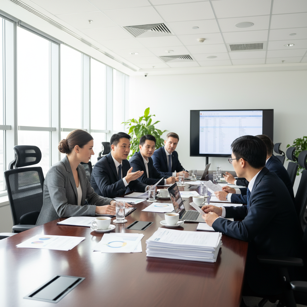Business meeting with Chinese suppliers