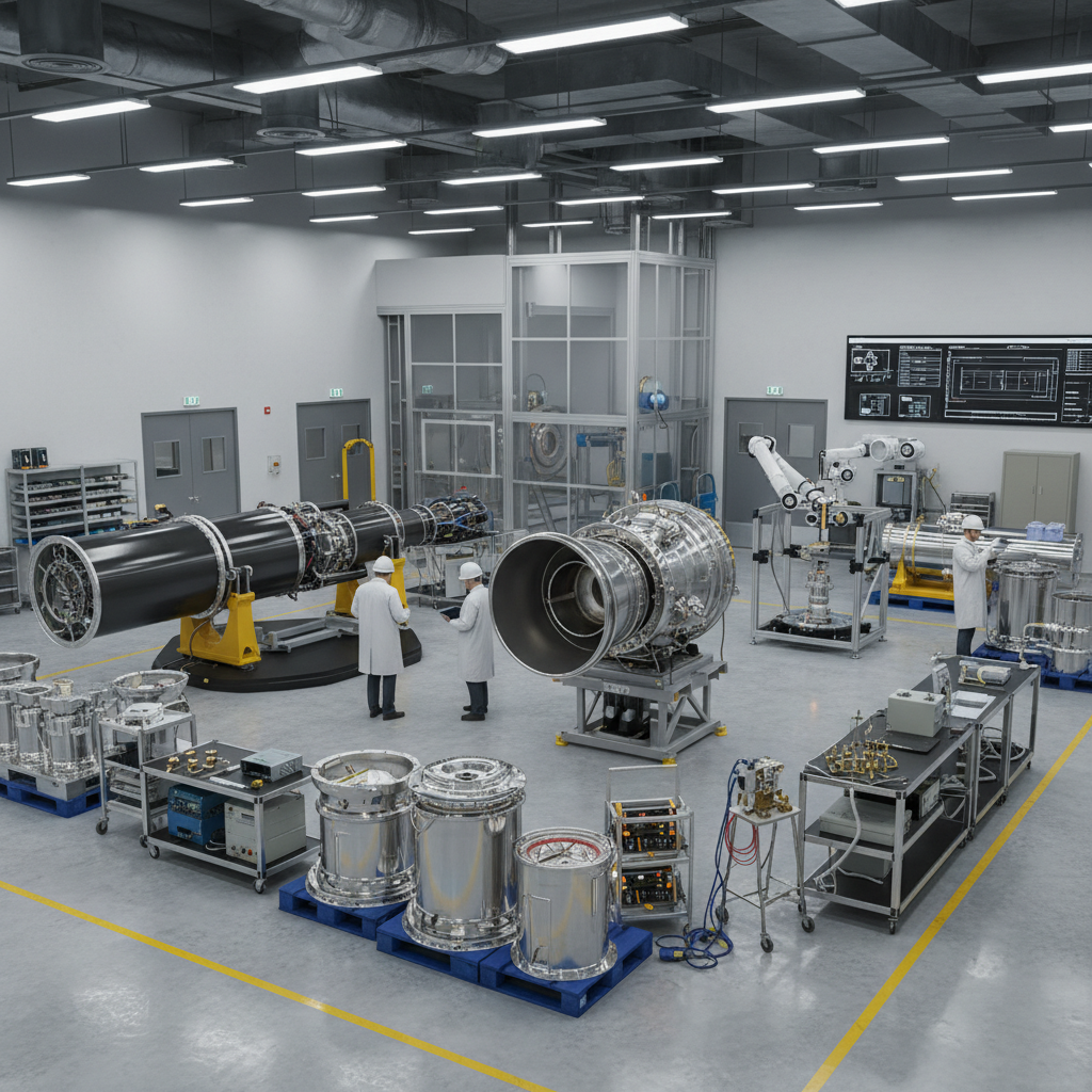 Engineers working on precision hardware in a clean room environment