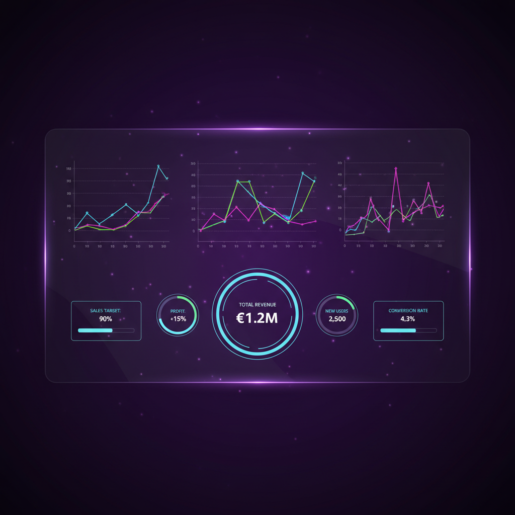 Data chart visualization on dark background with minimal lines and dots
