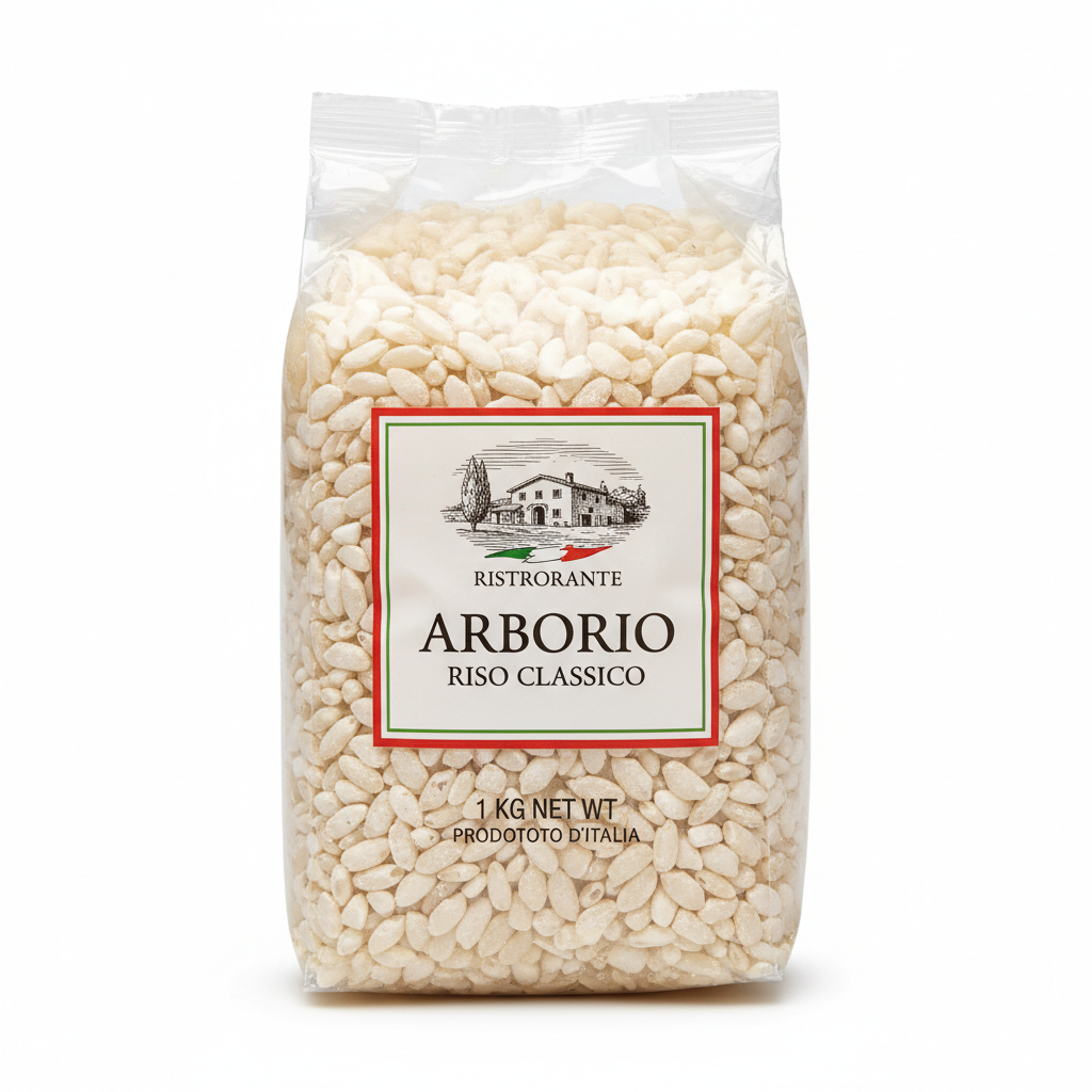 Arborio rice grains for risotto