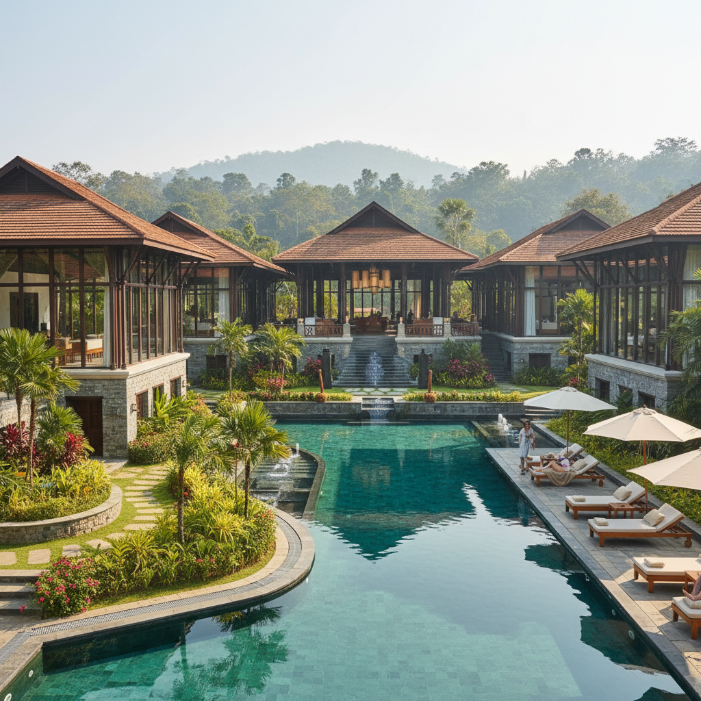 Luxe spa en wellness resort met zwembad